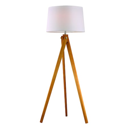 Wooden Tripod 63'' High 1-Light Floor Lamp - Natural